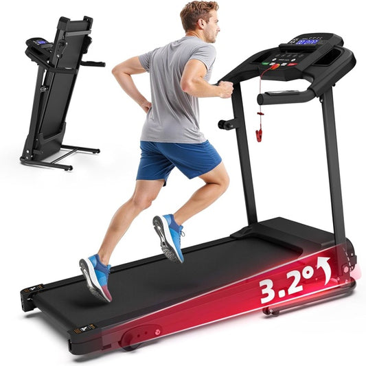 B-READY Compact Folding Treadmill For Home - 2.5HP Quiet Brushless Motor, 3-Level Incline