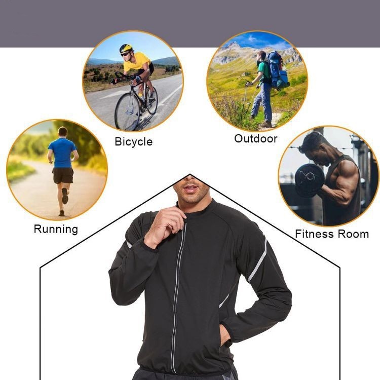 B-READY Abdominal Tightening Fitness Sweating Long Sleeved Sportswear Fat Burning weight loss