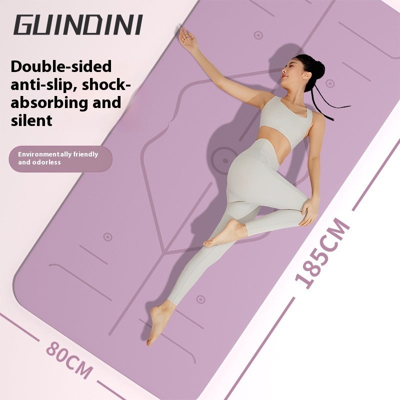 B-READY Home Yoga Mat Body Line TPE Anti-skid Shock Absorption incl. Yoga Beginner Course perfect Gift