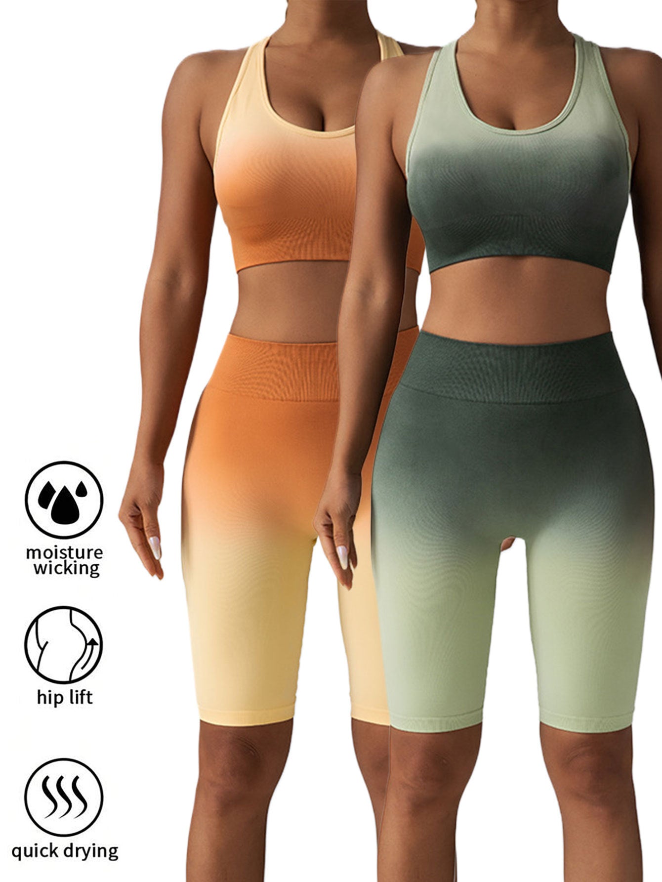 B-READY 2 Pack Workout Shorts For Women Scrunch Butt Lifting High Waisted Yoga Gym Seamless Booty Biker Shorts