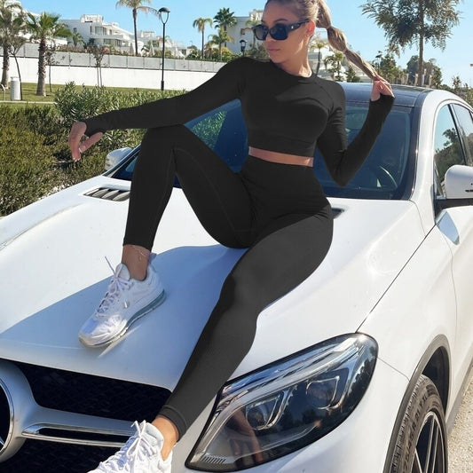 B-READY Gym Fitness Jogging 2-Piece Training Seamless Women's Sportswear Yoga Suit set