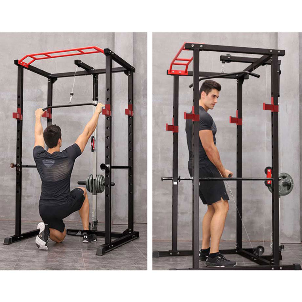 B-READY Multi-functional Power Cage Home Adjustable Pullup Squat Rack Capacity Comprehensive Fitness Barbell Rack