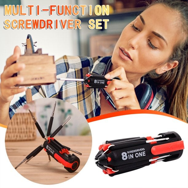 B-READY Car Supplies 8 In 1 Screwdriver With LED Flashlight Car Portable Multifunctional Outdoor Tools B-PREPARED 2026