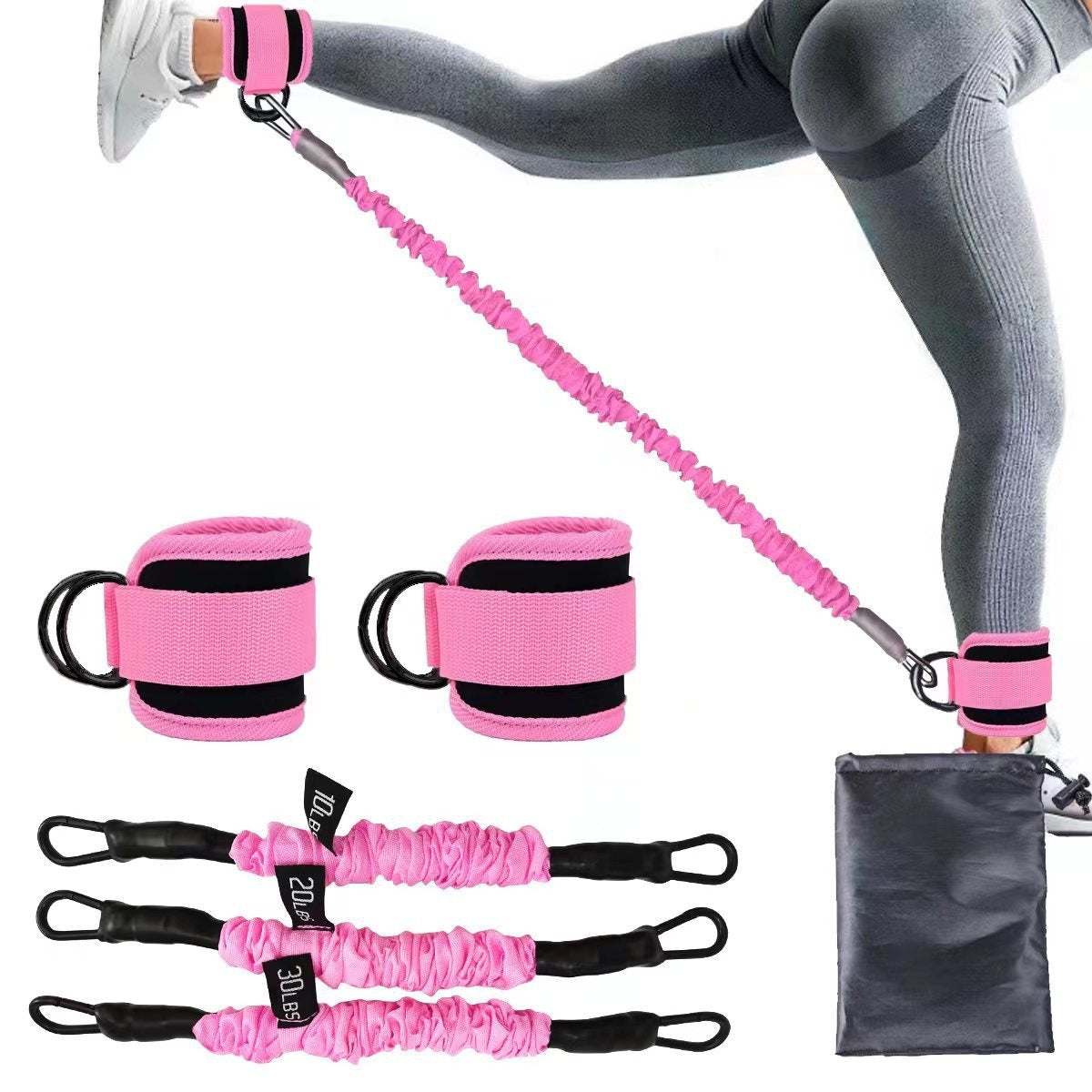 B-READY Ankle Strap Resistance Bands Hip Leg Strength Pull Rope Fitness Elastic Training Home Yoga Pilate Crossfit Workout Gym Equipment