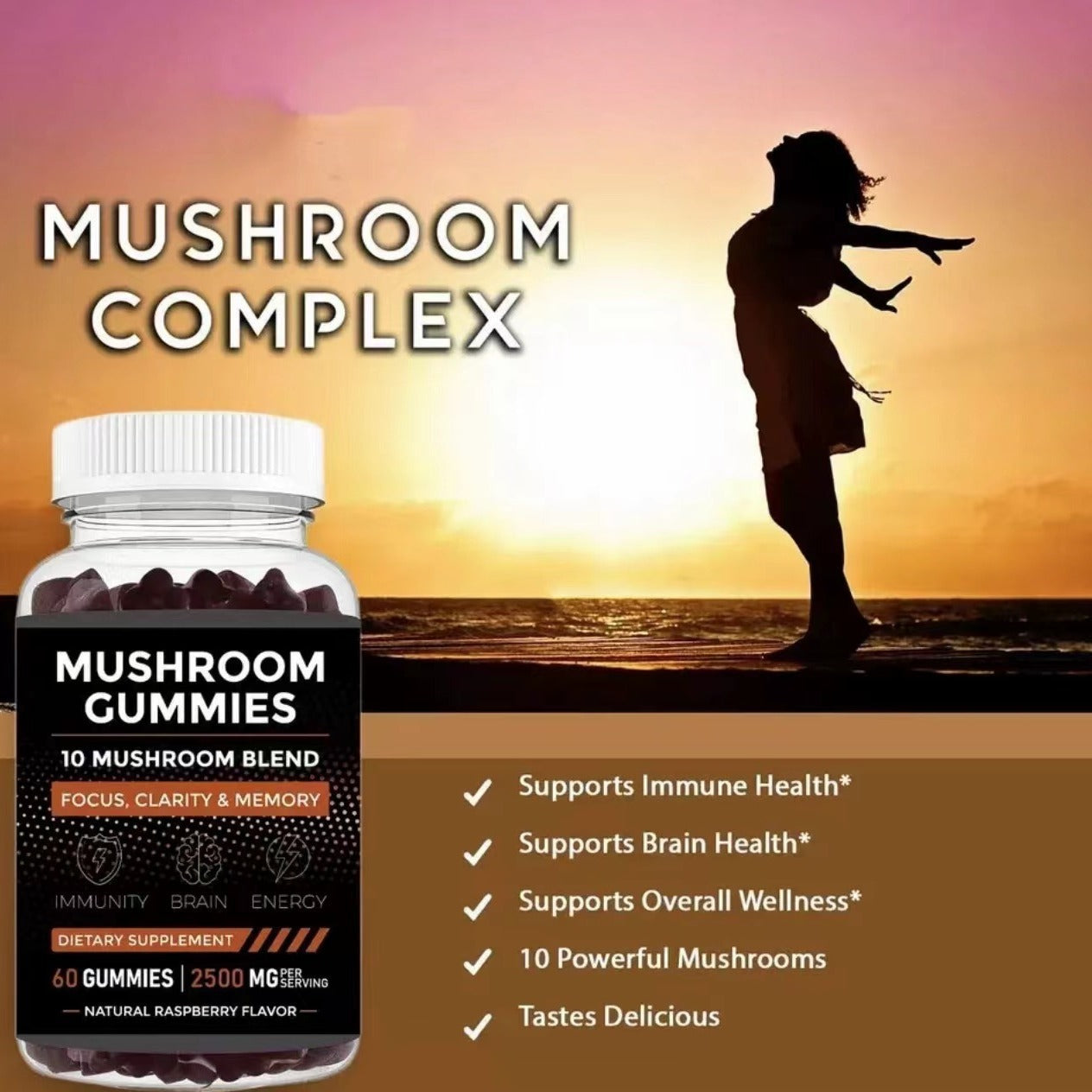 B-READY Magic Mushroom 2026 Soft Candy 60 Bear-shaped Three-in-one Dietary Supplement Nutrition Candy high Dosis Guatemala