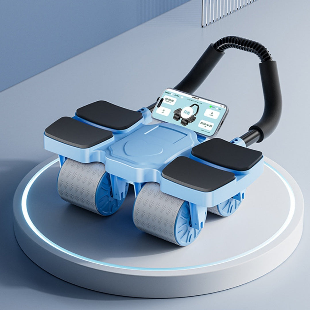 B-READY Gym Abdominal Wheel Automatic Rebound Including APP Sports Fitness Equipment