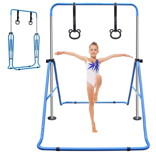 B-READY Functional Adjustable Height Children's Horizontal Gymnastic Bar With Bear Rings