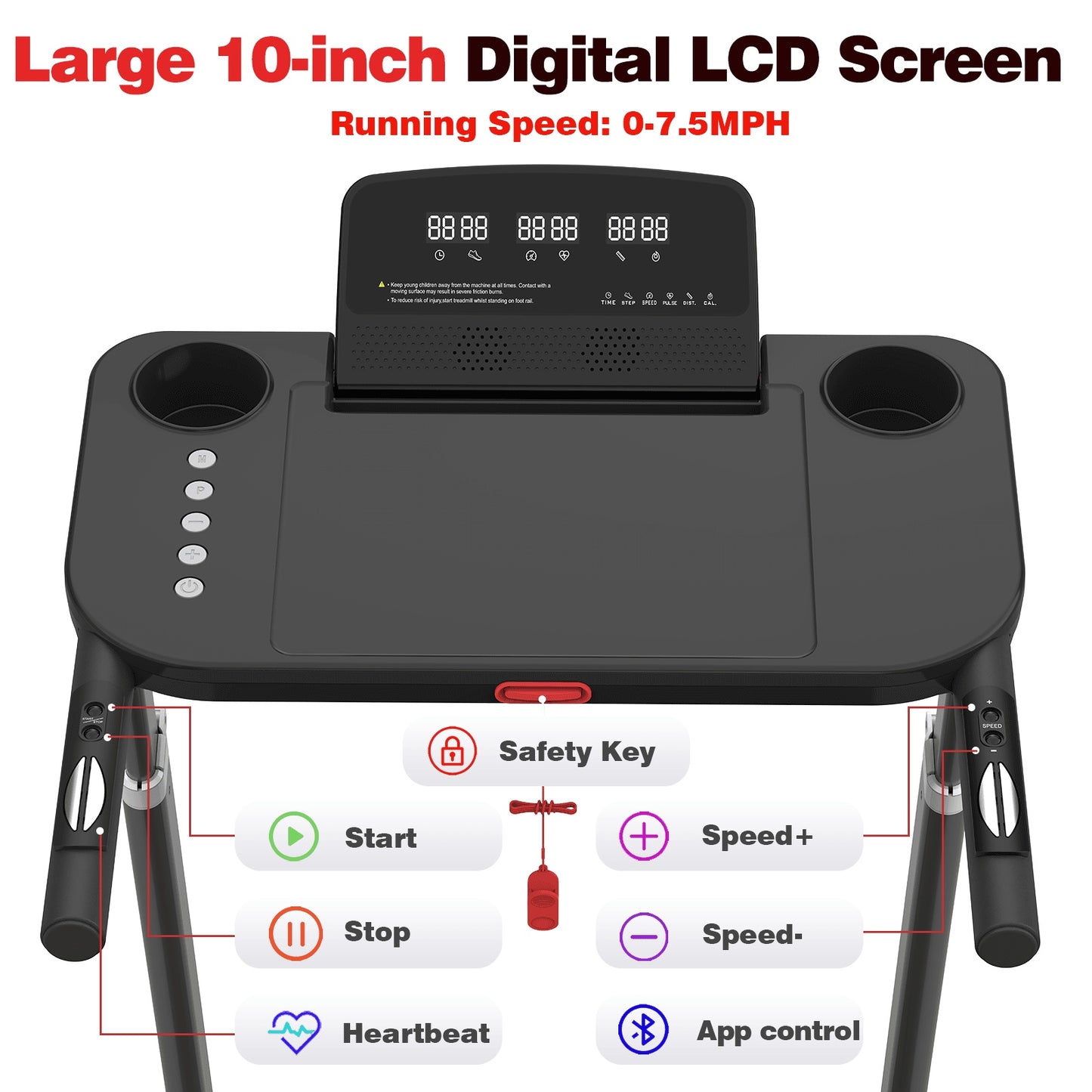 B-READY Laufband mit Tischarbeitsplatz und einstellbarer Höhe