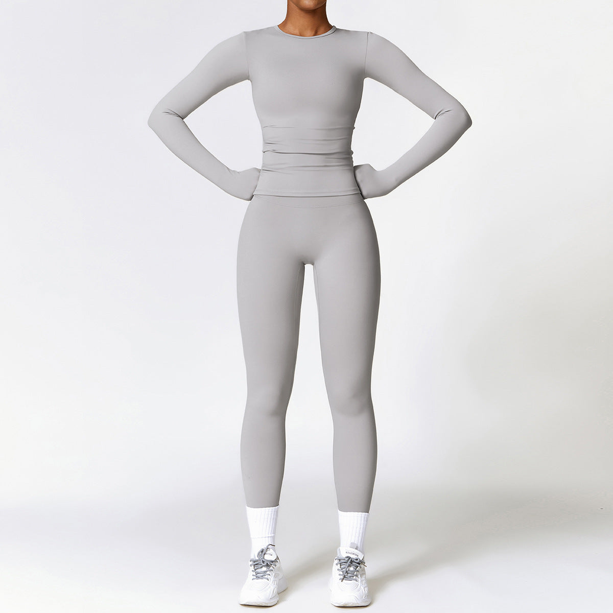 B-READY Tight-fitting Brushed Yoga Suit Quick-drying Fitness Clothes  Fitness Long Sleeve Tracksuits Sports Suit Gym Top High Waist Leggings Women Sets Yoga Set