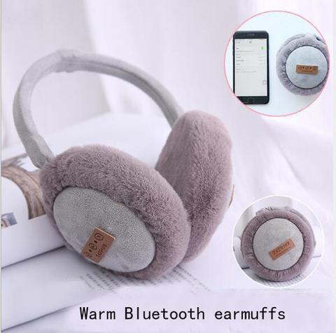 B-READY Bluetooth Earmuffs Headphones Warm Plush Earmuffs Ure Color Fashion Foldable Soft Simple Adjustable Winter Accessories
