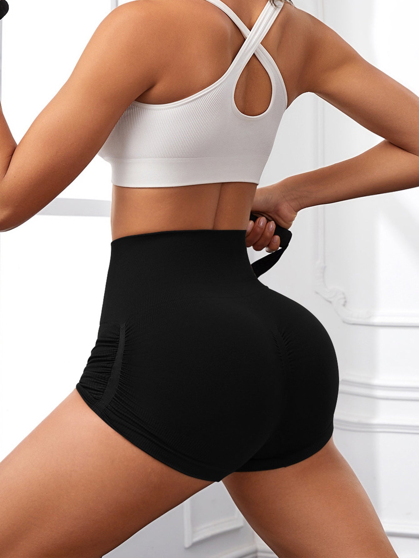 B-READY Workout Shorts For Women Scrunch Butt Lifting High Waisted Yoga Gym Seamless Booty Biker Shorts