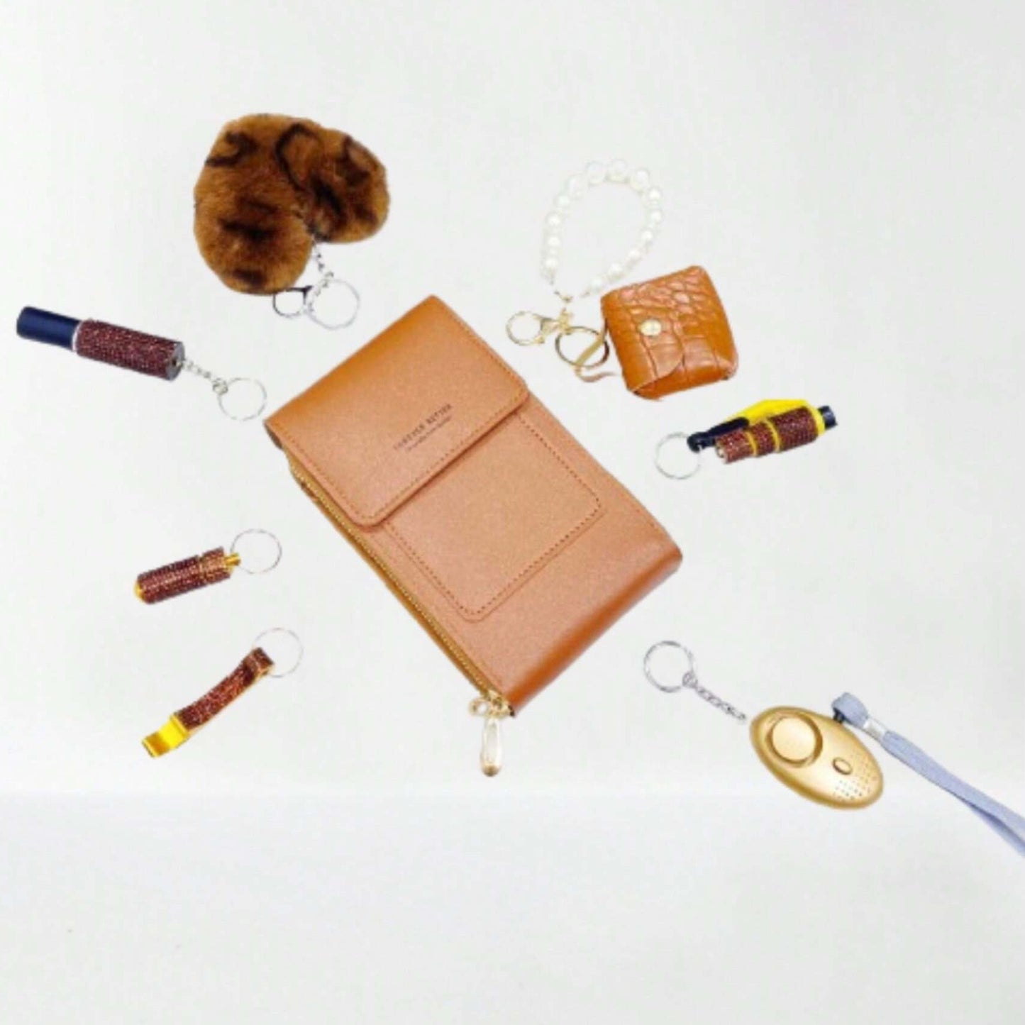 B-READY Brown Self Defence Heart Alarm Keychain Set German Edition B-PREPARED 2026