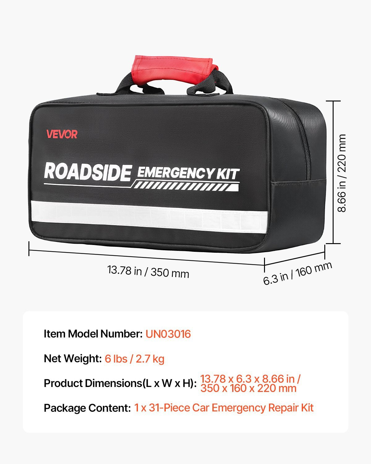 B-READY 31 Pcs Car Emergency Kit With Medical Emergency First Aid Kit For Vehicles B-PREPARED 2026