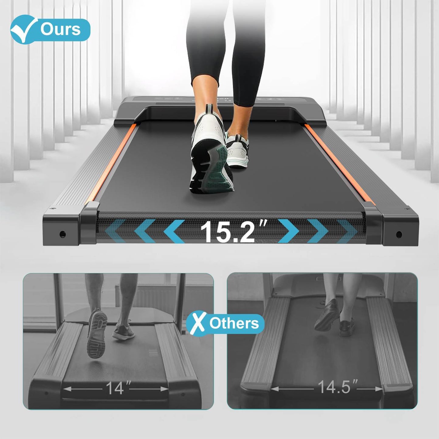 B-READY Smart Ai Walking Pad Under Desk Treadmill LED Display And Remote Control Portable Treadmill inclusive Course