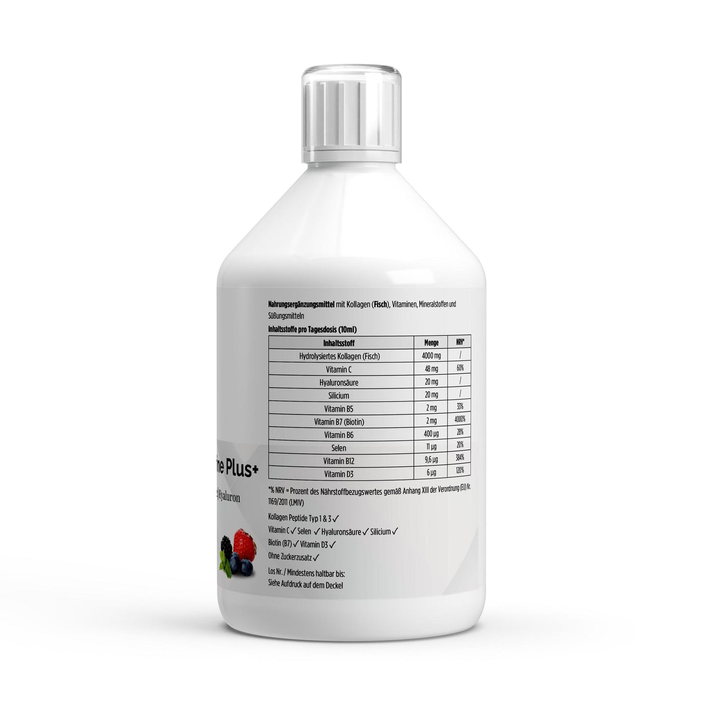 Kollagen Marine Plus (1500 DA) + - 50 Shots - Wildbeere - 500ml