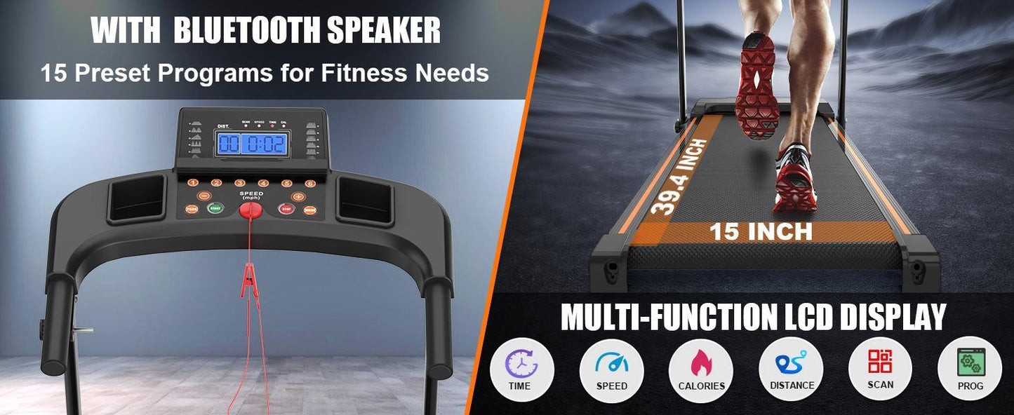 B-READY Home Use Foldable Portable 2.5HP Heavy-duty APP Controlled Fitness Walking Machine incl. Course