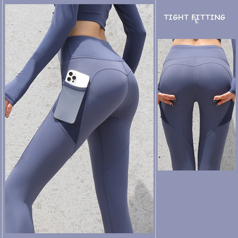 B-READY Gym Sport Seamless Leggings With Pockets Push Up High Waist Pants Women Fitness Running Yoga Pants Gym Sport Seamless Leggings