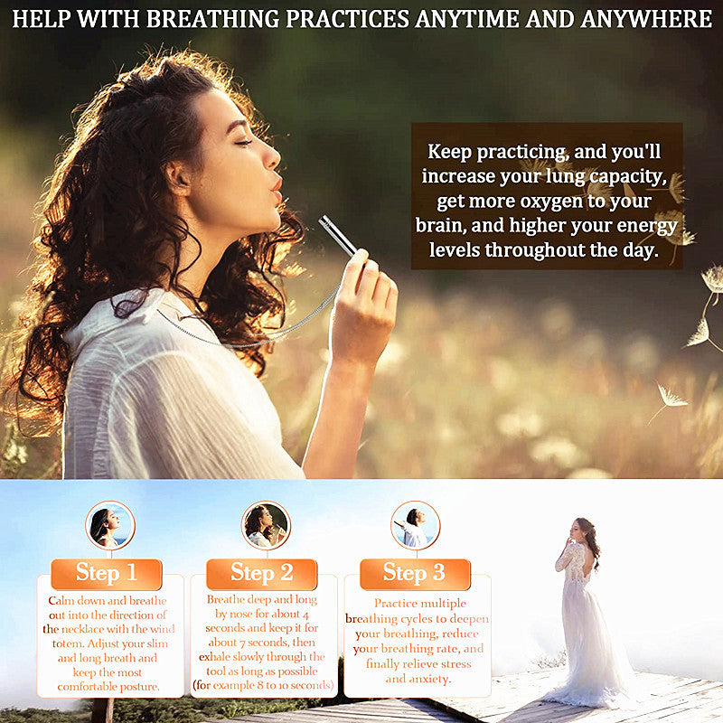 B-READY Stainless Steel Adjustment Relieves Anxiety Breathing Necklaces Couple Stress Fidget Spinner Whistle Pendant Jewelry B-PREPARED 2026