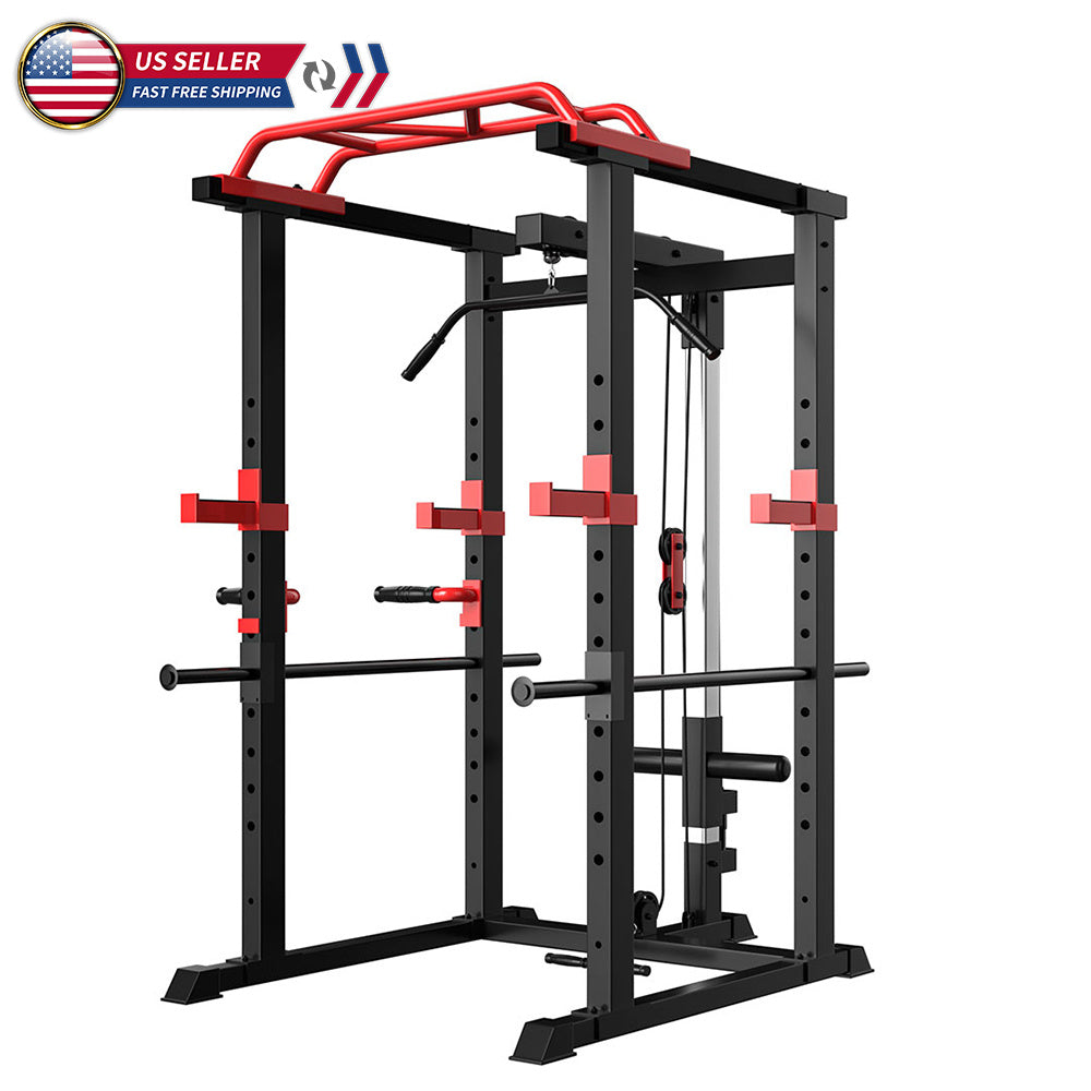 B-READY Multi-functional Power Cage Home Adjustable Pullup Squat Rack Capacity Comprehensive Fitness Barbell Rack