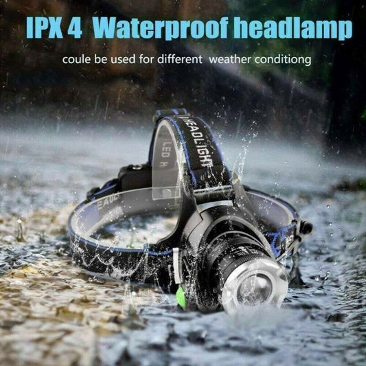 B-READY LED Headlamp Rechargeable Head Torch Zoom Headlight Super Bright Flashlight 3 Modes Work Light With 2 Li-ion Batteries 2 Charger B-PREPARED 2026