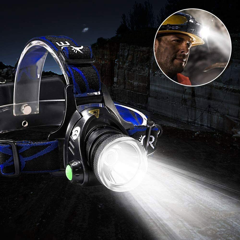 B-READY LED Headlamp Rechargeable Head Torch Zoom Headlight Super Bright Flashlight 3 Modes Work Light With 2 Li-ion Batteries 2 Charger B-PREPARED 2026