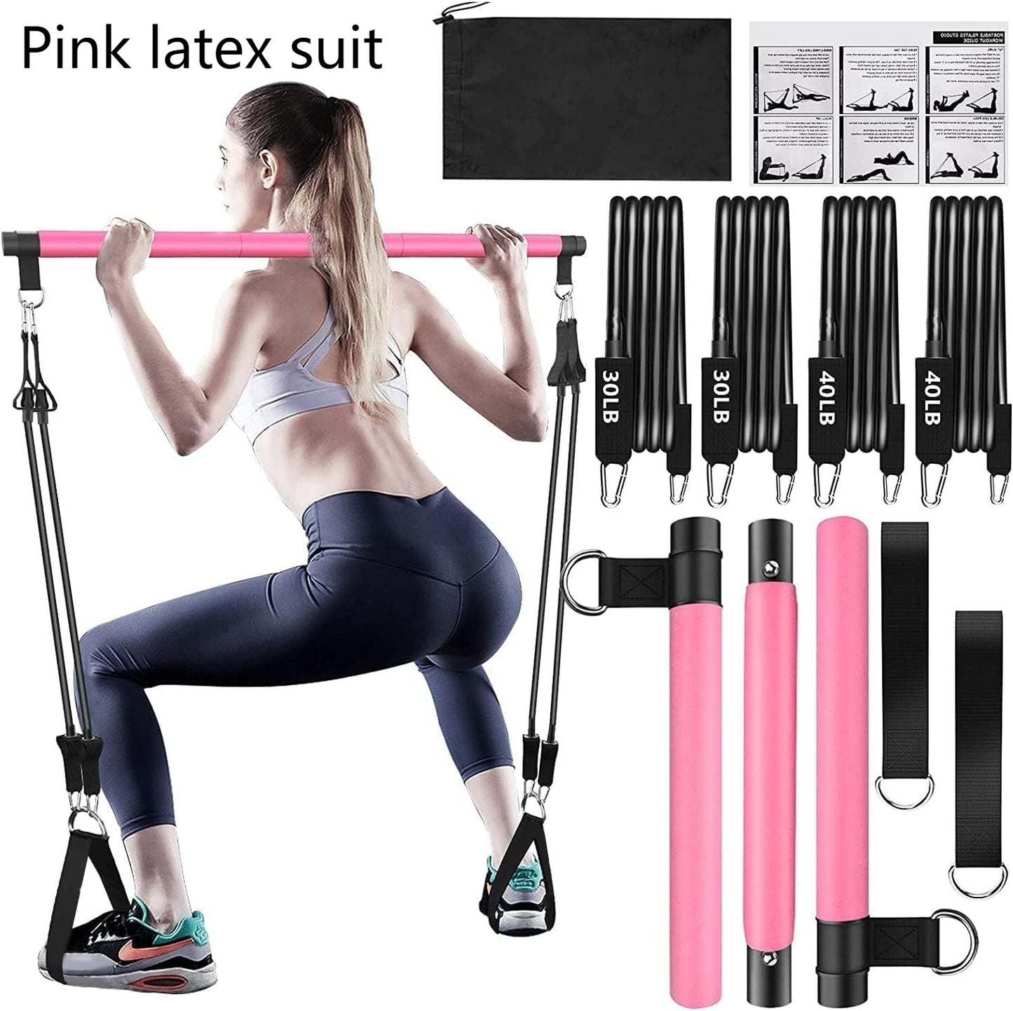 B-READY Pilates Bar Suit With Multifunction Resistance Band Pulling Rope Yoga Fitness incl. Course