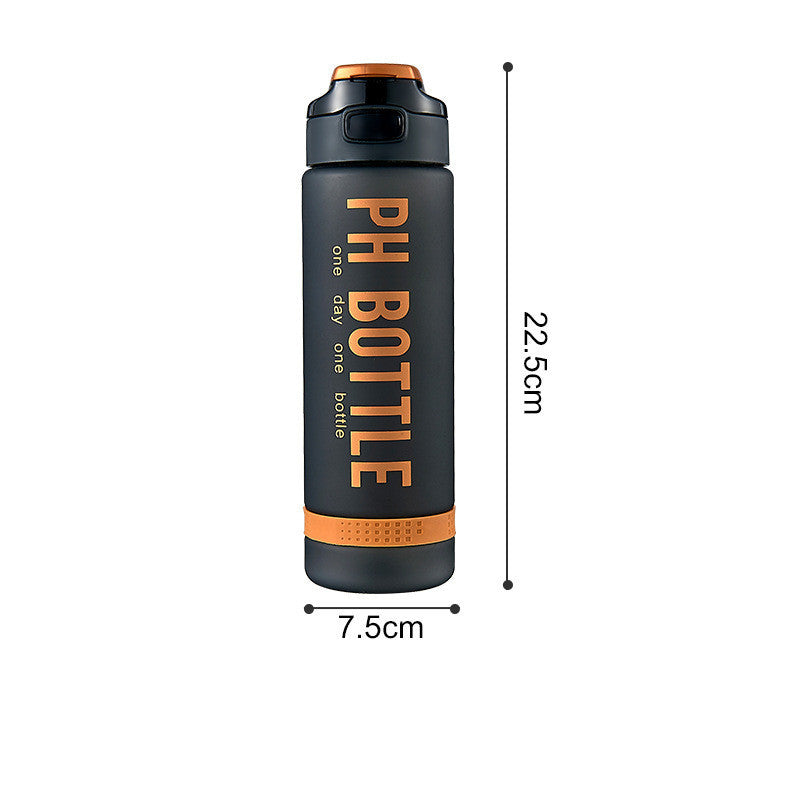 B-READY Smart Portable Large Capacity Plastic Water Bottle Gym Sport Travel Bottle Black Edition