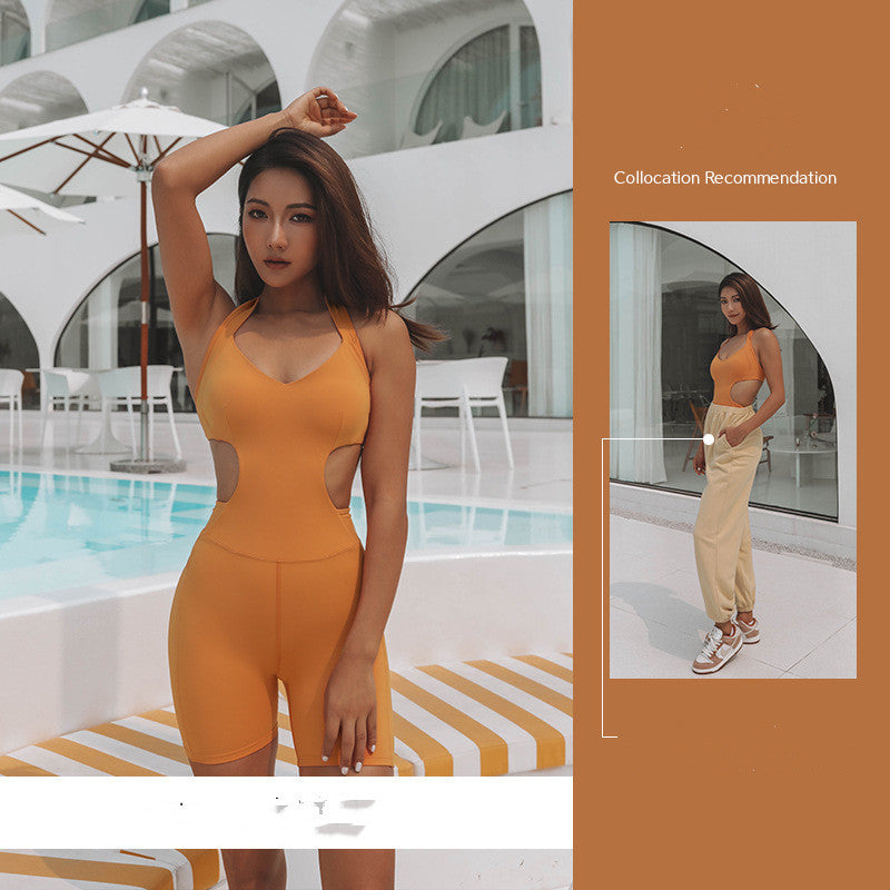 B-READY 
Woman Sports Dance Jumpsuit Seamless Sexy Yoga Bodysuit Jumpsuit Gym