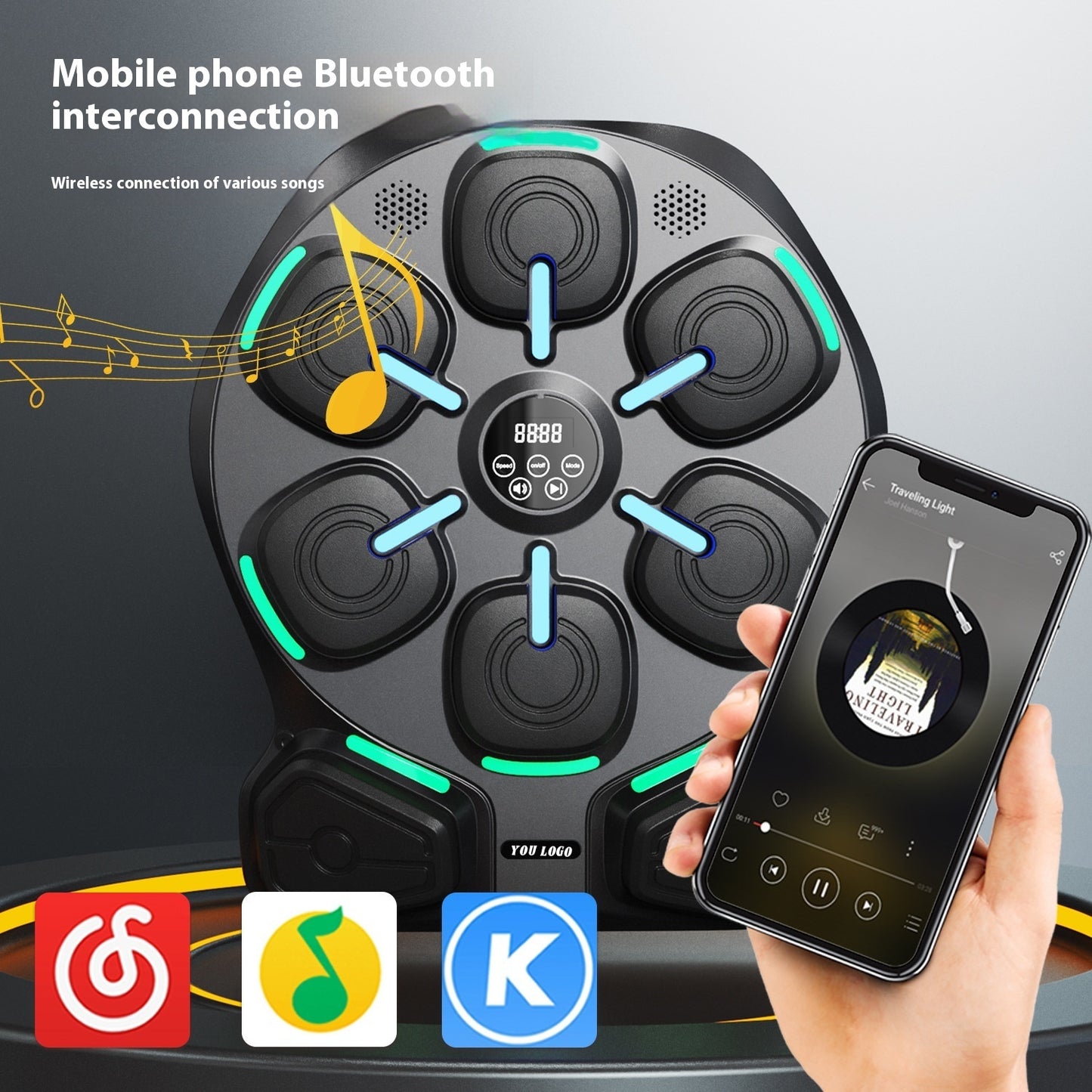 B-READY Smart Music Boxing Machine Home Boxing Target Bluetooth Gift Idea Birthday Christmas