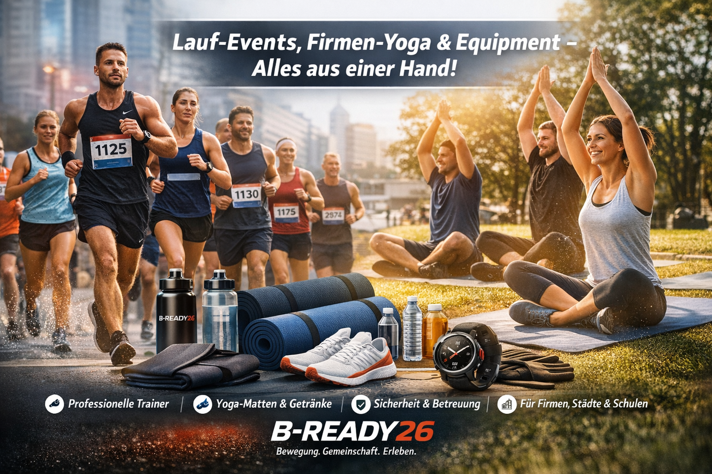Firmen-Yoga Active Warm-Up - Pre-Marathon Team-Building | B-READY