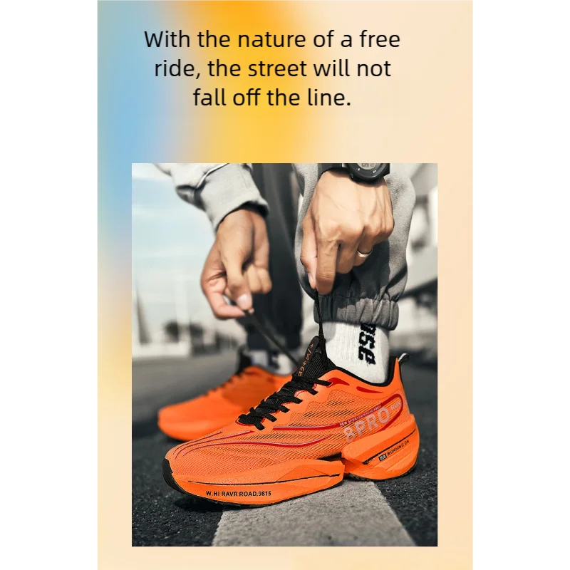 B-READY Running Shoes Carbon Plate for Marathon beginners for long distance Men and Woman Sport Tenis Breathable Women's Comfortable Athletic Nonskid Casual Sneakers Air Cushion