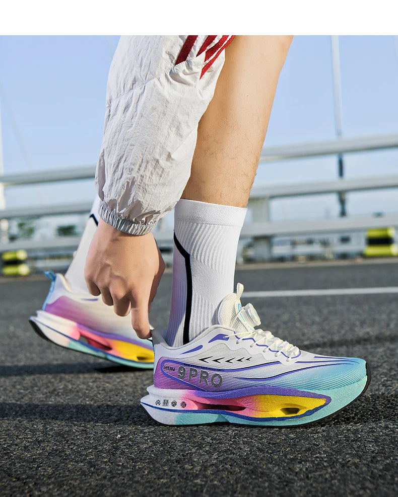 B-READY Men's and women's summer running shoes, breathable mesh, cushioned sports running shoes, knit fabric, lightweight and durable limited edition