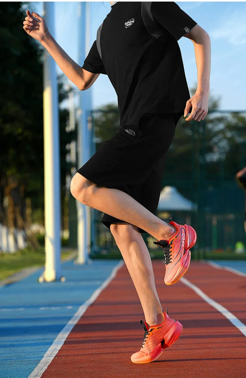 B-READY Running Shoes Carbon Plate for Marathon beginners for long distance Men and Woman Sport Tenis Breathable Women's Comfortable Athletic Nonskid Casual Sneakers Air Cushion