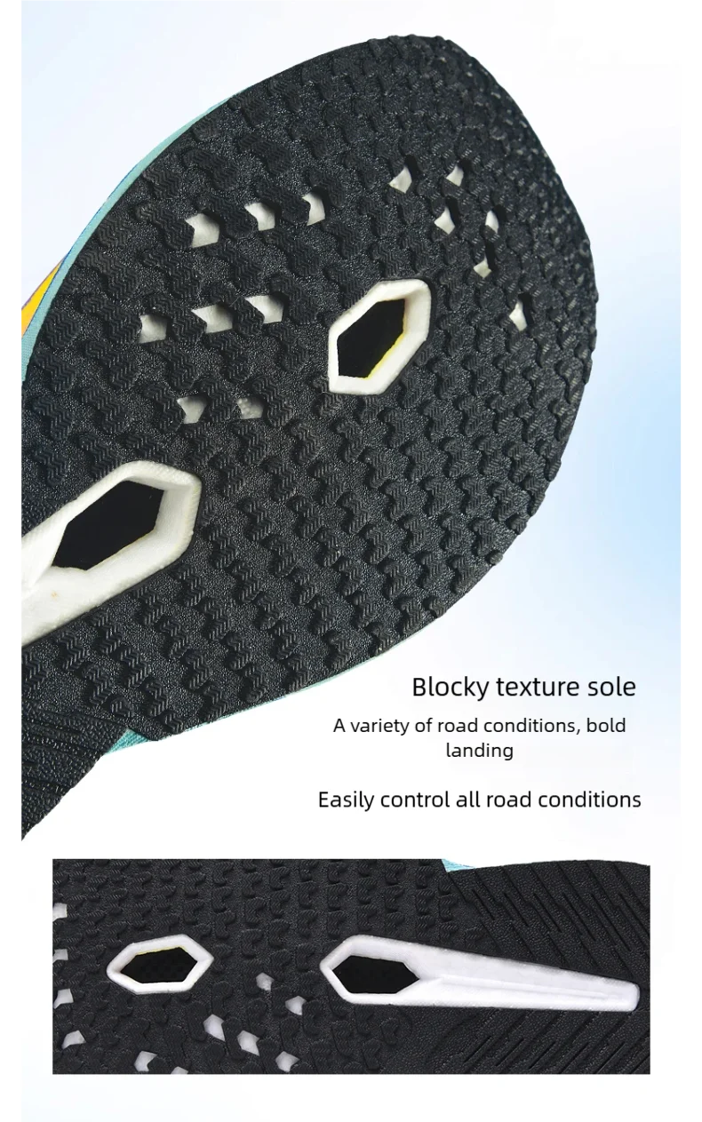 B-READY Men's and women's summer running shoes, breathable mesh, cushioned sports running shoes, knit fabric, lightweight and durable limited edition