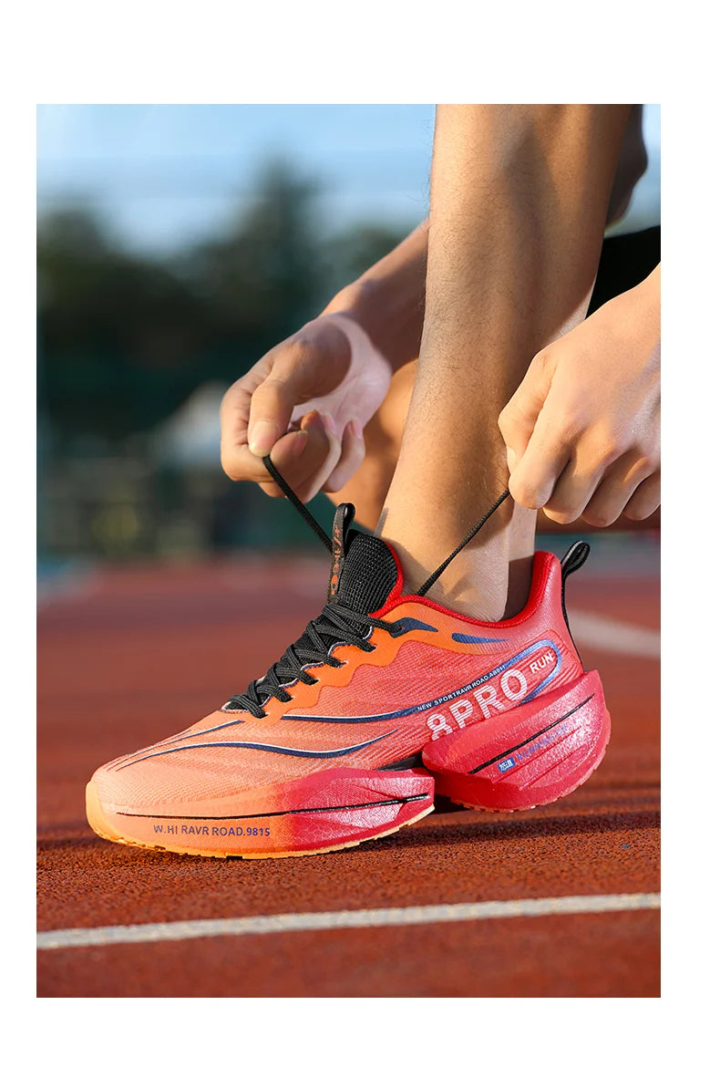 B-READY Running Shoes Carbon Plate for Marathon beginners for long distance Men and Woman Sport Tenis Breathable Women's Comfortable Athletic Nonskid Casual Sneakers Air Cushion