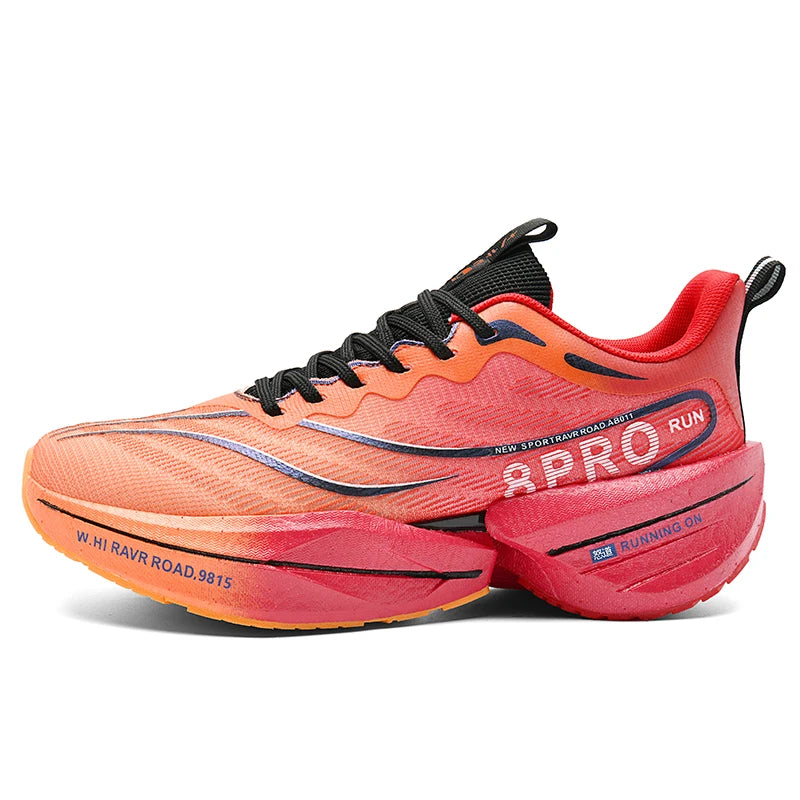 B-READY Running Shoes Carbon Plate for Marathon beginners for long distance Men and Woman Sport Tenis Breathable Women's Comfortable Athletic Nonskid Casual Sneakers Air Cushion