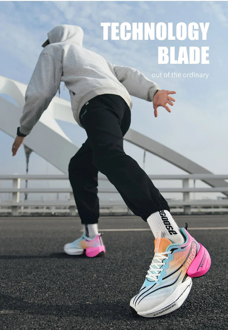 B-READY NEW Sports Running Shoes 2026 Men and Woman Marathon Breathable Comfortable Women Athletic Training Outdoor Sneakers Air Cushion Carbon Plate