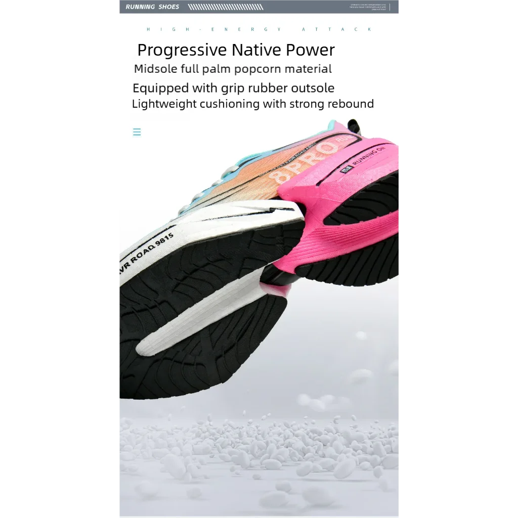 B-READY NEW Sports Running Shoes 2026 Men and Woman Marathon Breathable Comfortable Women Athletic Training Outdoor Sneakers Air Cushion Carbon Plate