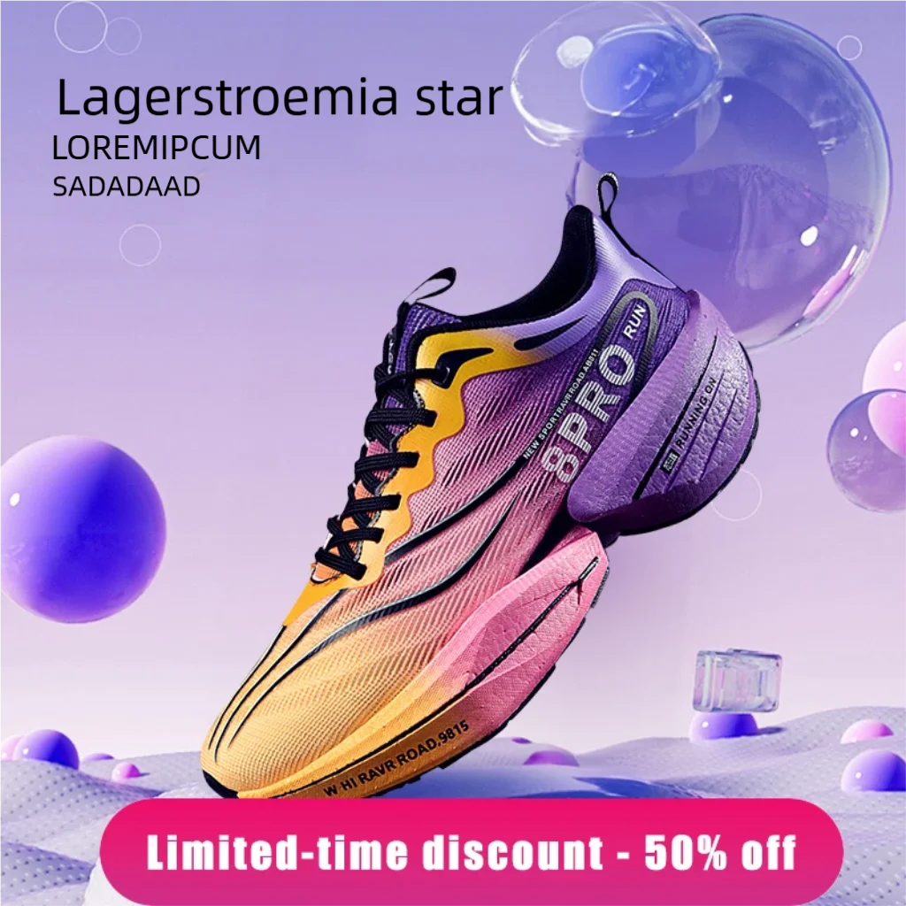 B-READY NEW Sports Running Shoes 2026 Men and Woman Marathon Breathable Comfortable Women Athletic Training Outdoor Sneakers Air Cushion Carbon Plate