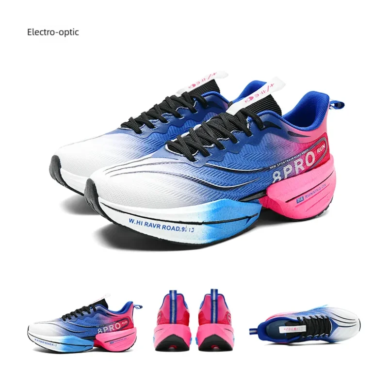 B-READY Running Shoes Carbon Plate for Marathon beginners for long distance Men and Woman Sport Tenis Breathable Women's Comfortable Athletic Nonskid Casual Sneakers Air Cushion