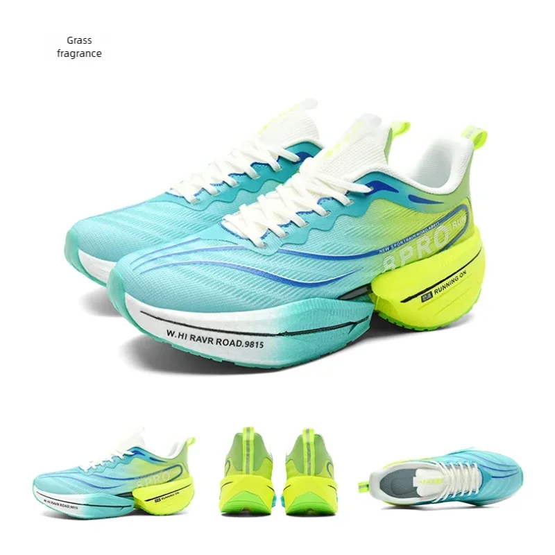 B-READY Running Shoes Carbon Plate for Marathon beginners for long distance Men and Woman Sport Tenis Breathable Women's Comfortable Athletic Nonskid Casual Sneakers Air Cushion