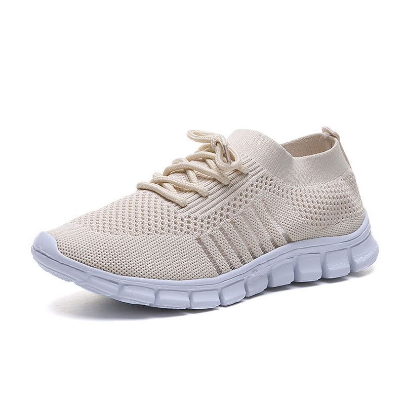 B-READY 
Casual Ladies Shoes Breathable  Women Flying Knit Sports Shoes Flat Shoes