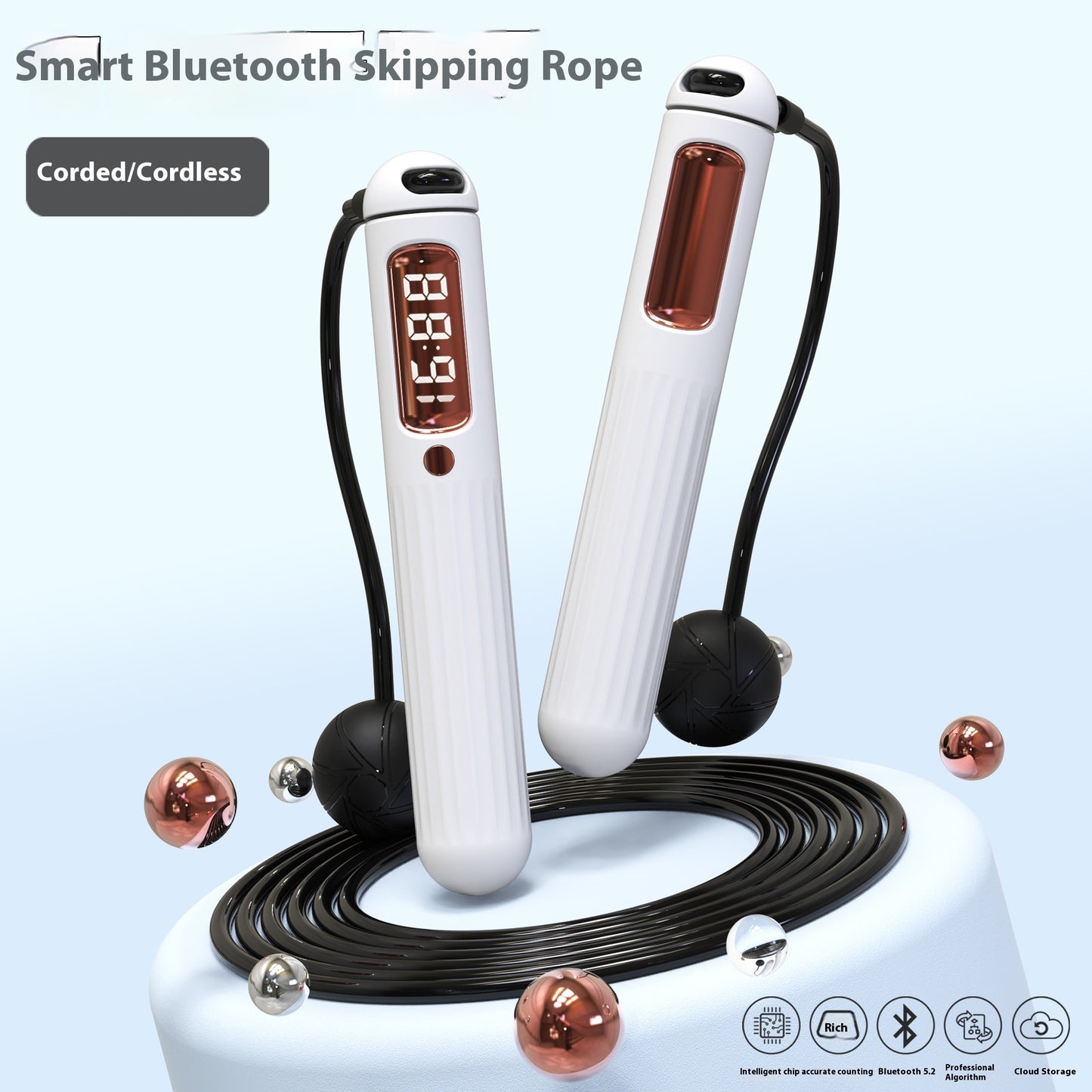 B-READY Smart Bluetooth Skipping Rope With CounterFitness Weight Bearing Ball
