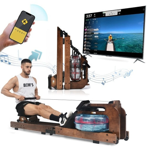 B-READY Handmade Holzernes Indoor-Heimfitness Rudergerat made in Germany