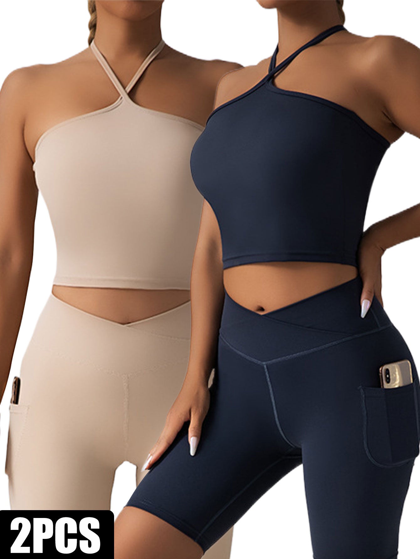 B-READY 2 Pieces Sports Bra Athletic Running Sports Bra