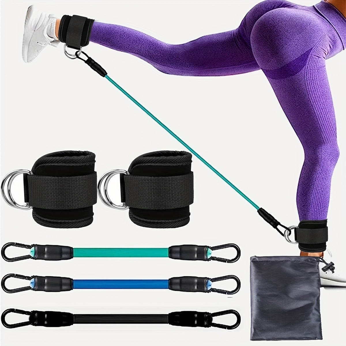 B-READY Ankle Strap Resistance Bands Hip Leg Strength Pull Rope Fitness Elastic Training Home Yoga Pilate Crossfit Workout Gym Equipment