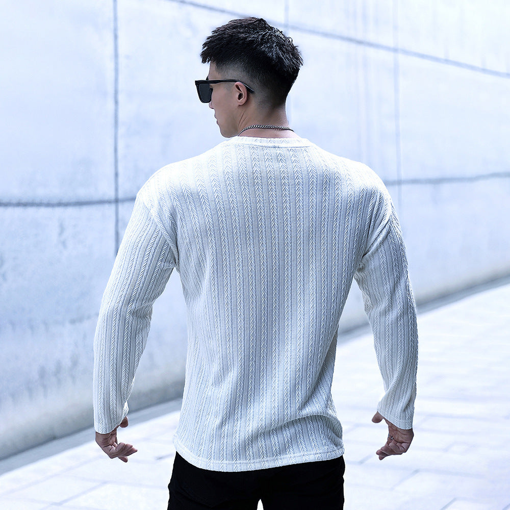 B-READY real Men's Fitness Gym Bodybuilding Sportswear Long Sleeved T-shirt