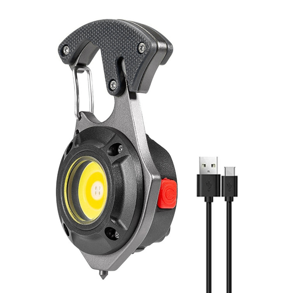 B-READY Mini LED Schlüssel­anhänger Taschen­lampe – ultrakompakt & kräftiges Licht SOS Pfeife USB Notfall Kit Werkzeug Geschenk Idee fuer Papa oder Freund Ehemann 500 mAh