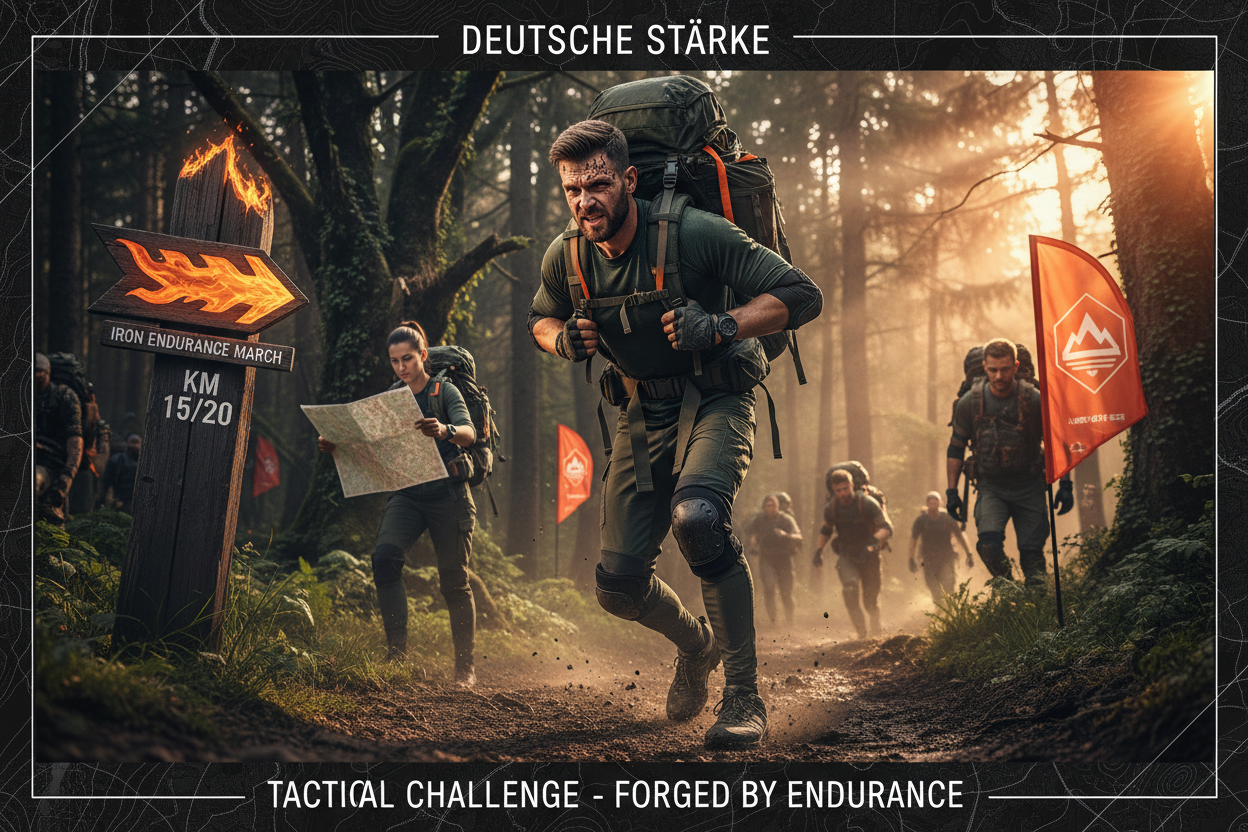 B-READY.COM Join us 💪 GEPÄCKMARSCH TACTICAL FITNESS - Extreme Herausforderung!

Fitness &amp; Orientierung auf Bundeswehr-Niveau! Keine militärische Ausbildung, sondern pure Fitness-Challenge!

✅ Was ist enthalten:
🎒 10-100 km Marsch - Wählbare Distanz
⚖️ Rucksack 5-15 kg - Gewicht nach Level
🗺️ Karte &amp; Kompass - Navigation ohne GPS
⏱️ Zeitfenster - Realistische Challenges
🏆 Teamwertung - Gemeinsam stark
📊 Performance-Tracking - Deine Leistung
🏅 Finisher-Medaille - Tactical Design
📜 Zertifikat - 