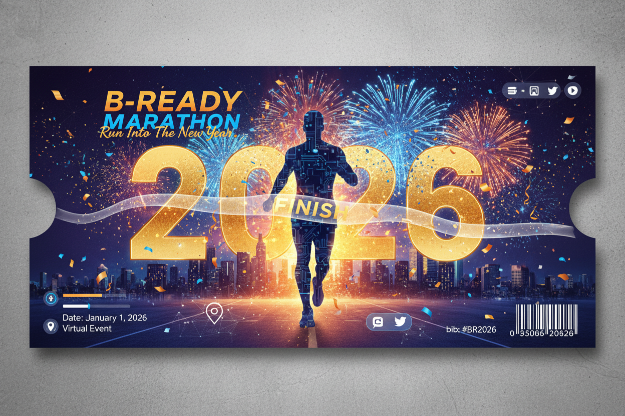 B-READY Marathon Run Into The New Year – Virtual Marathon Tickets 2026 B-ready26.com 